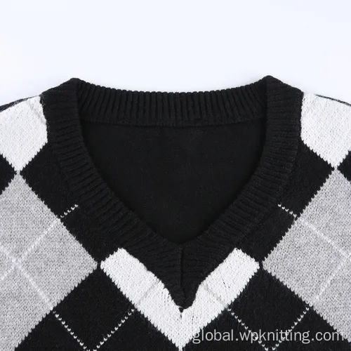 Cable Knit Sweater Coat Long Plaid Women Knitwear Sweater Supplier